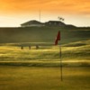 A view of the clubhouse from green #1 at Balcomie Links Course from Crail Golfing Society