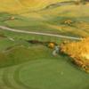 Aerial view of the 3rd green at Shiskine Golf & Tennis Club